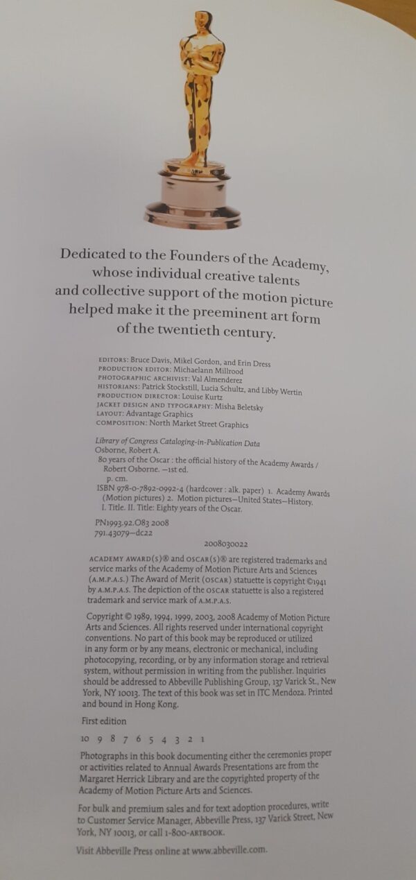 80 Years Of The Oscar – Robert Osborne secondhand book