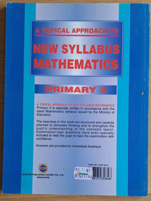 A Topical Approach To New Syllabus Mathematics: Primary 4 – J. S. Tan secondhand book