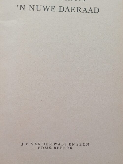 ‘n Nuwe daeraad – Susanna M Lingua secondhand book