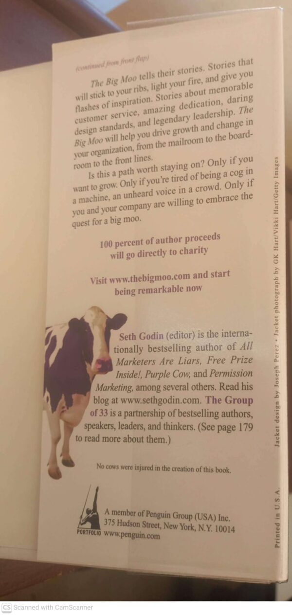 The Big Moo: Stop Trying To Be Perfect And Start Being Remarkable — Seth Godin secondhand book