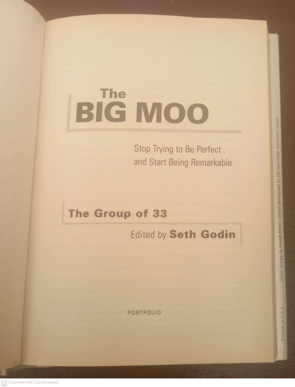 The Big Moo: Stop Trying To Be Perfect And Start Being Remarkable — Seth Godin secondhand book