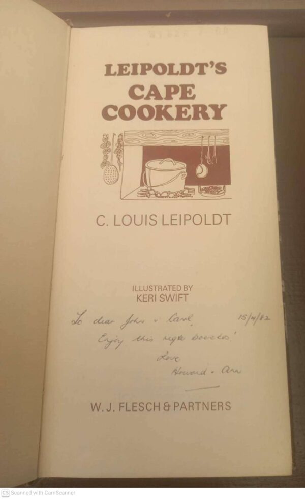 Leipoldt’s Cape Cookery — C. Louis Leipoldt secondhand book