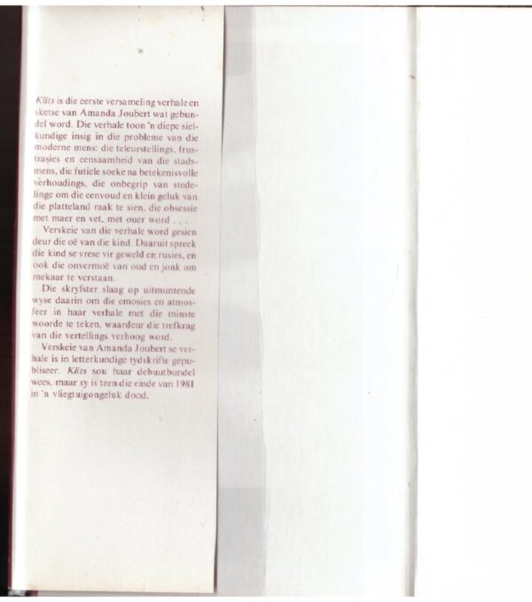 Klits — Amanda Joubert secondhand book
