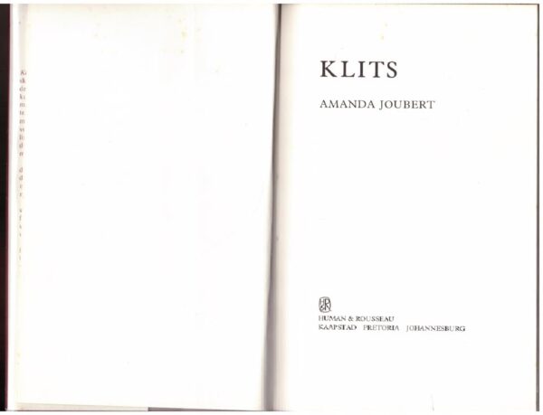Klits — Amanda Joubert secondhand book