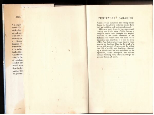 Puritans In Paradise — Frank G. Slaughter secondhand book