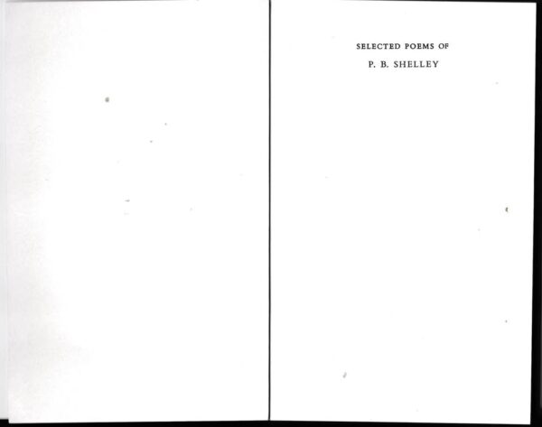 Selected Poems Of P. B. Shelley – John Holloway secondhand book