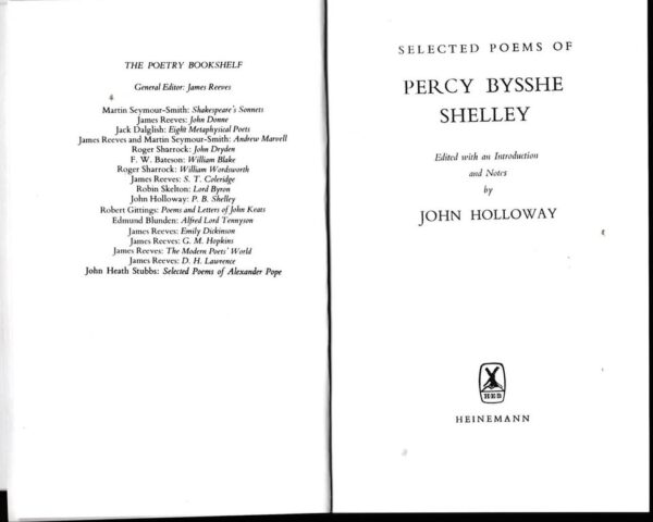 Selected Poems Of P. B. Shelley – John Holloway secondhand book