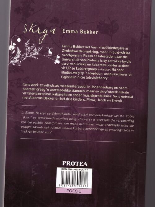 Skryn — Emma Bekker **GETEKEN** secondhand book