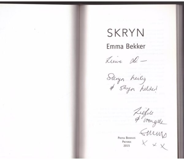 Skryn — Emma Bekker **GETEKEN** secondhand book