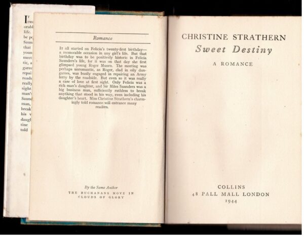 Sweet Destiny – Christine Strathern secondhand book