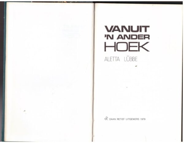 Vanuit ‘n Ander Hoek – Aletta Lübbe secondhand book