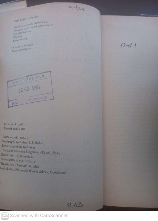 Waar Jý Sterwe (Bolandia 3) — Jan Rabie secondhand book