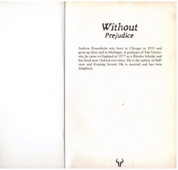 Without Prejudice — Andrew Rosenhei secondhand book