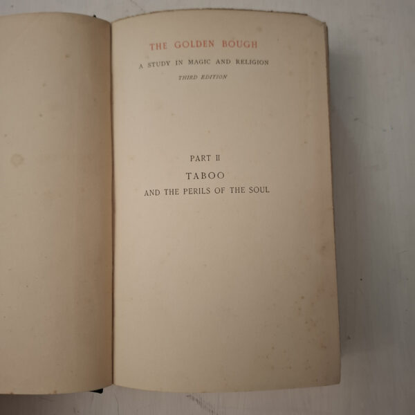 The Golden Bough Part II: Taboo And The Perils Of The Soul – J. G. Frazer secondhand book