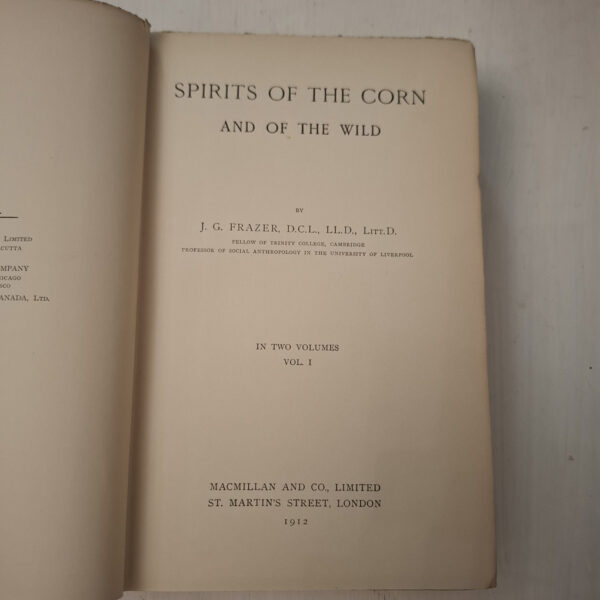 The Golden Bough: Spirits Of The Corn & Of The Wild, Volume I Of II – J. G. Frazer secondhand book