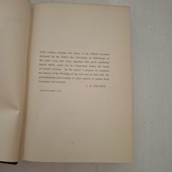 The Worship Of Nature, Volume I – J. G. Frazer secondhand book