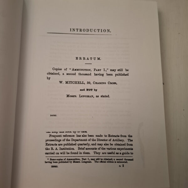 British War Office: Treatise On Ammunition – Eds. 1,2,4 [2 Eds.], 5-8 secondhand book
