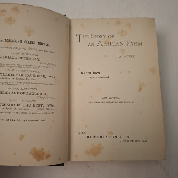 The Story Of An African Farm – Olive Schreiner secondhand book