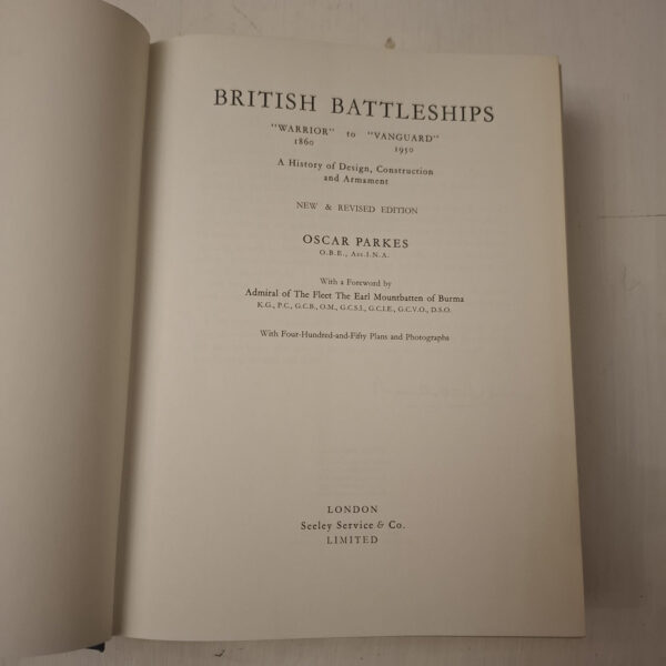 British Battleships: Warrior 1860 To Vanguard 1950 – Oscar Parkes secondhand book