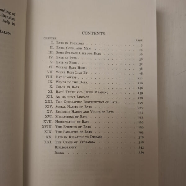 Bats: Biology, Behavior And Folklore – Glover Morrill Allen secondhand book