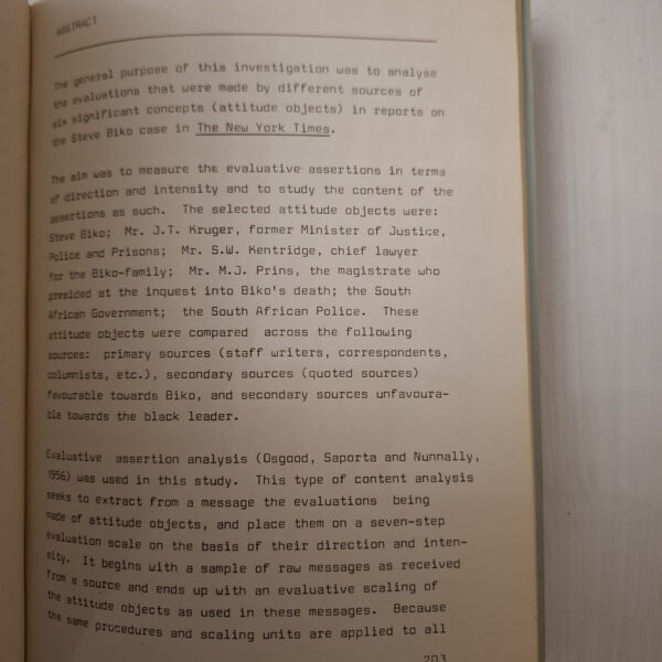 The New York Times En Die Geval Steve Biko – Attie Marthinius Gerber secondhand book