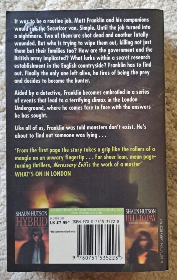 Necessary Evil – Shaun Hutson secondhand book