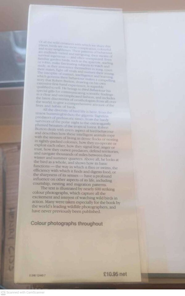 Bird Behaviour — Robert Burton secondhand book