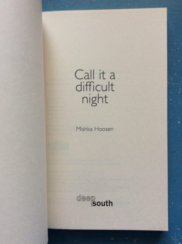 Call it a difficult night – Mishka Hoosen secondhand book