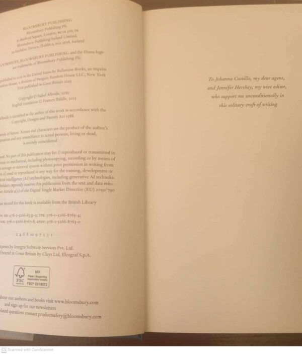 My Name Is Emilia Del Valle – Isabel Allende secondhand book