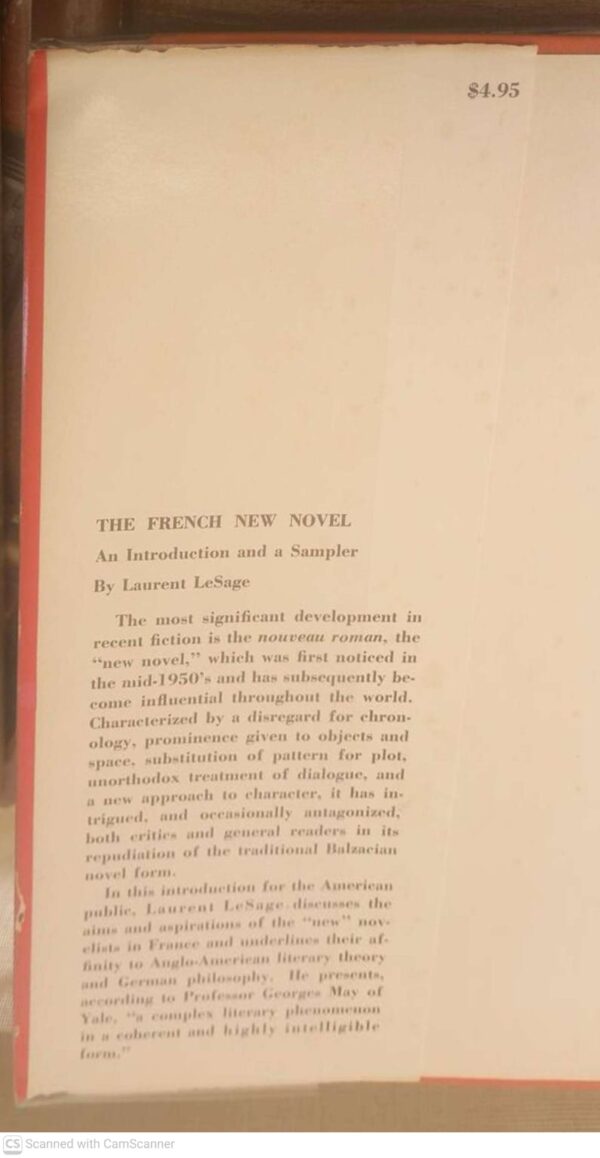 The French New Novel: An Introduction And A Sampler — Laurent Le Sage secondhand book