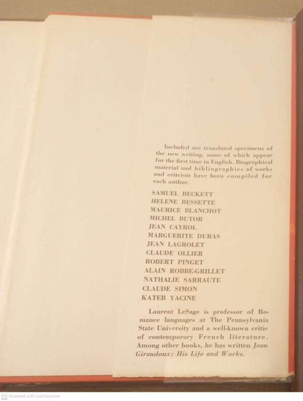 The French New Novel: An Introduction And A Sampler — Laurent Le Sage secondhand book