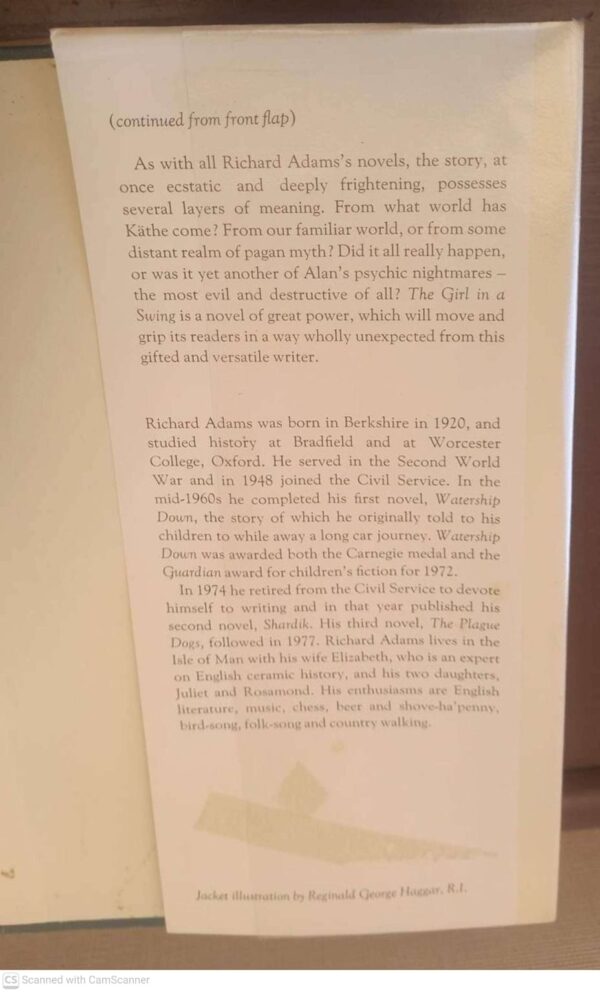 The Girl In A Swing – Richard Adams secondhand book
