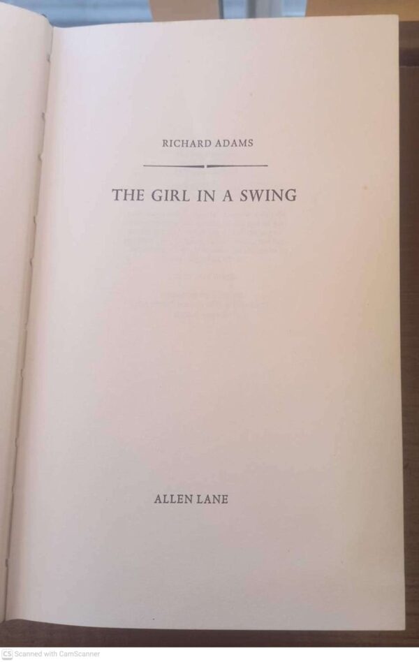 The Girl In A Swing – Richard Adams secondhand book