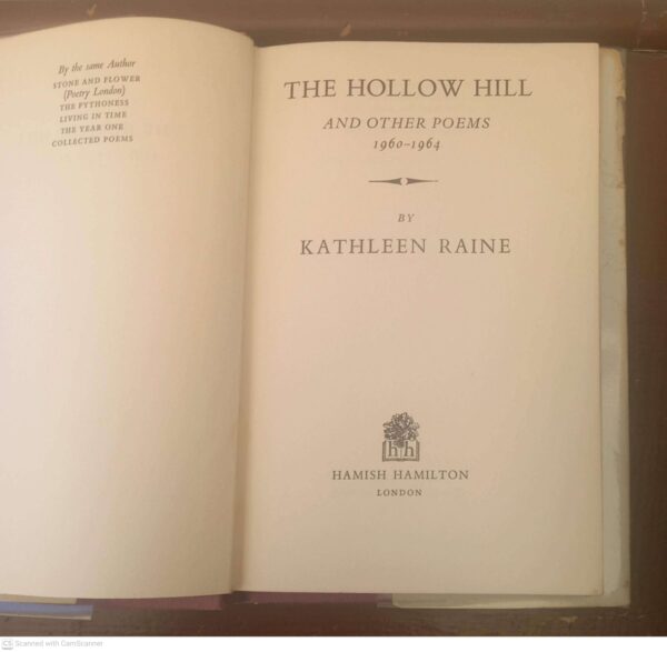 The Hollow Hill: And Other Poems, 1960-1964 — Kathleen Raine secondhand book
