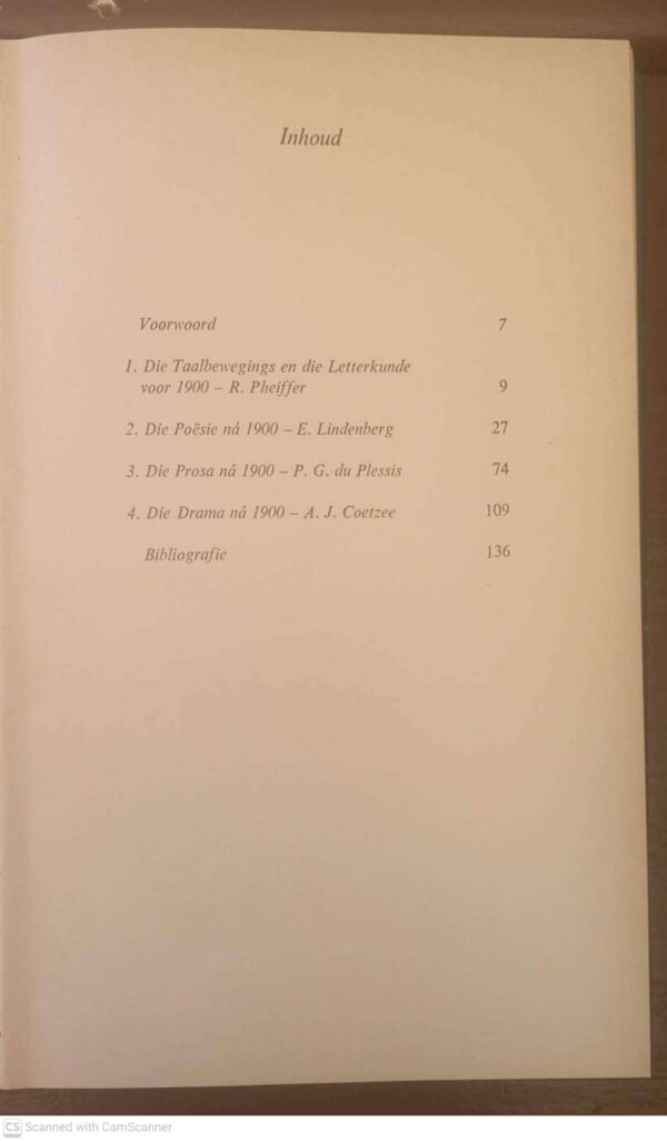 Inleiding Tot Die Afrikaanse Letterkunde — E. Lindenberg Et Al. secondhand book