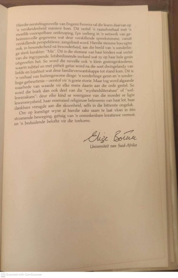 Die Jaar Toe My Ma Begin Sing Het — Engemi Ferreira secondhand book