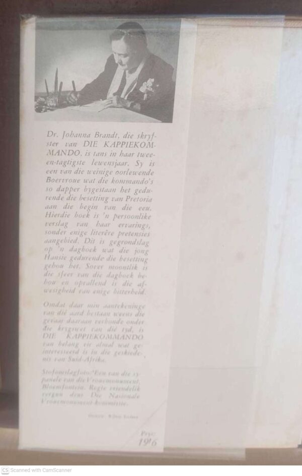 Die Kappiekommando, Of Boerevroue In Geheime Diens — Johanna Brandt secondhand book