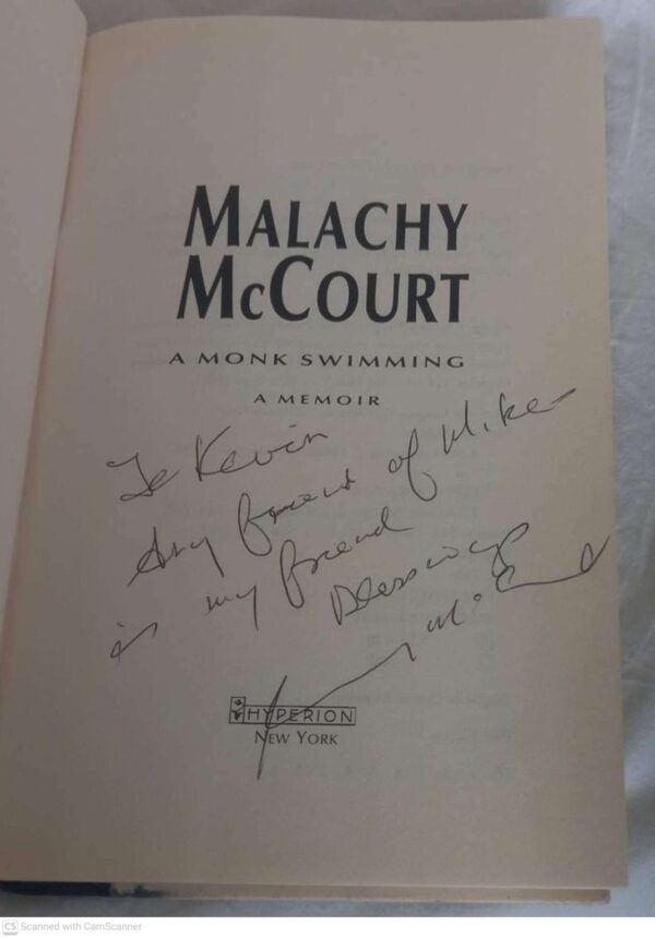 Monk Swimming5 A Monk Swimming — Malachy McCourt *SIGNED* secondhand book