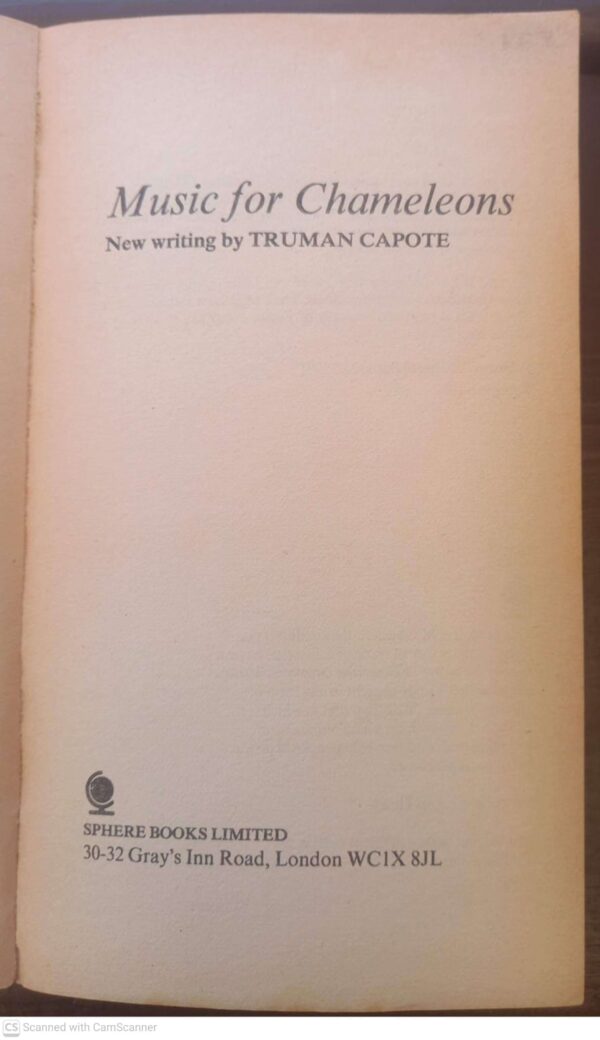 Music For Chameleons — Truman Capote secondhand book