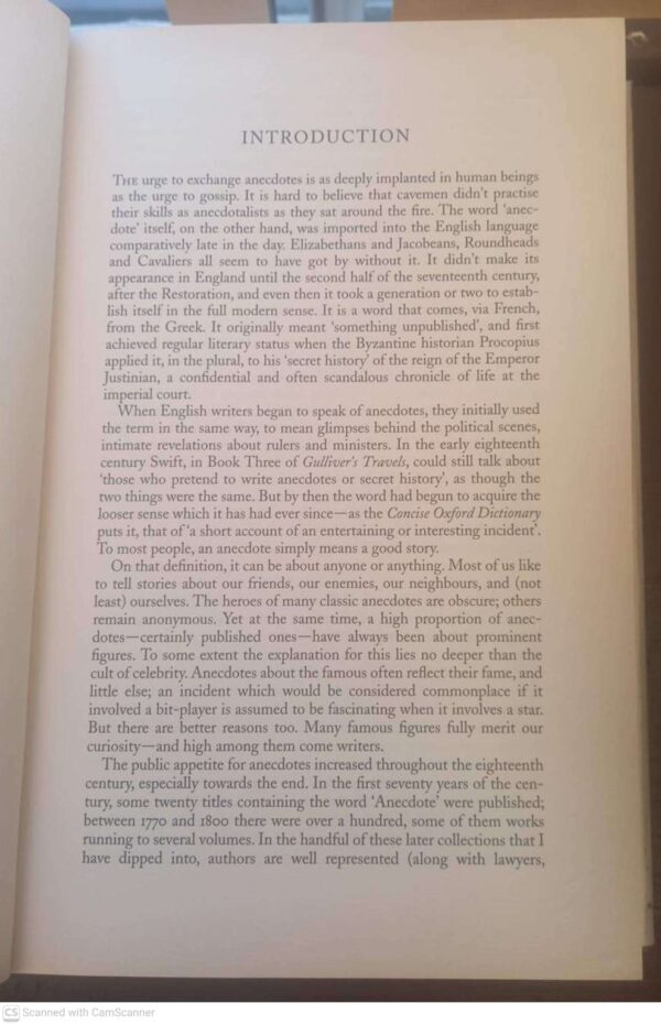 The New Oxford Book Of Literary Anecdotes — John Gross secondhand book