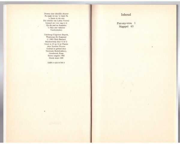 Piet-my-vrou4 Piet-My-vrou En Nagspel — Chris Barnard secondhand book