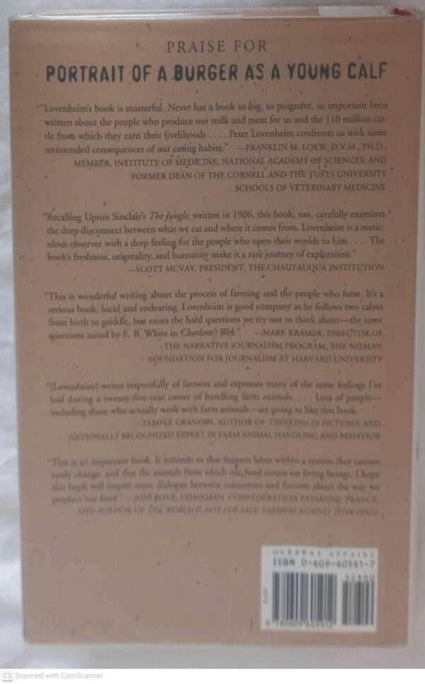 Portrait of a Burger as a Young Calf2 Portrait Of A Burger As A Young Calf — Peter Lovenheim secondhand book