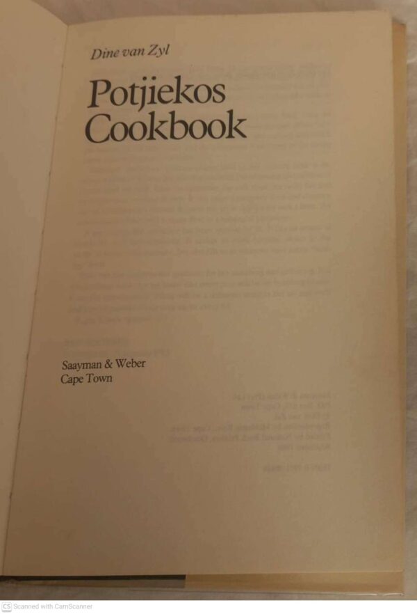 Potjiekos Cookbook — Dine Van Zyl secondhand book