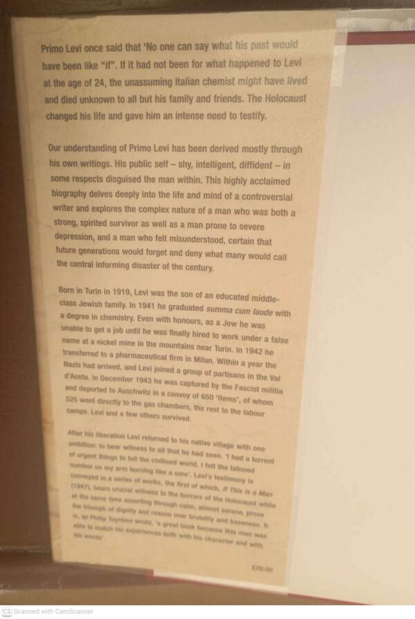 Primo Levi3 Primo Levi: Tragedy Of An Optimist — Myriam Anissimov secondhand book