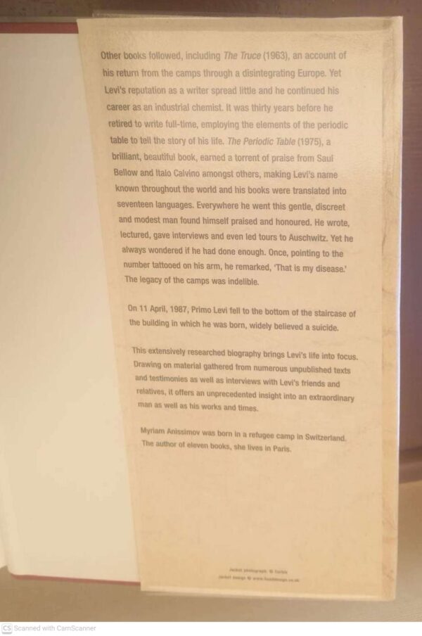 Primo Levi4 Primo Levi: Tragedy Of An Optimist — Myriam Anissimov secondhand book