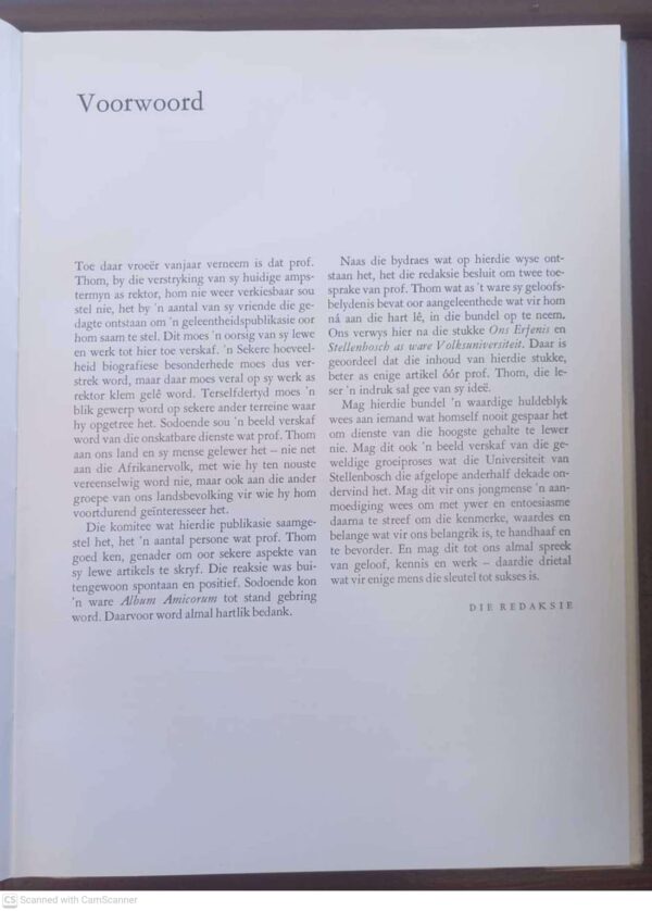 Professor H. B. Thom — Kotze, Booysens, Oosthuysen Et Al. secondhand book