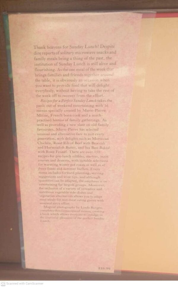 Recipes For A Perfect Sunday Lunch — Marie-Pierre Moine secondhand book