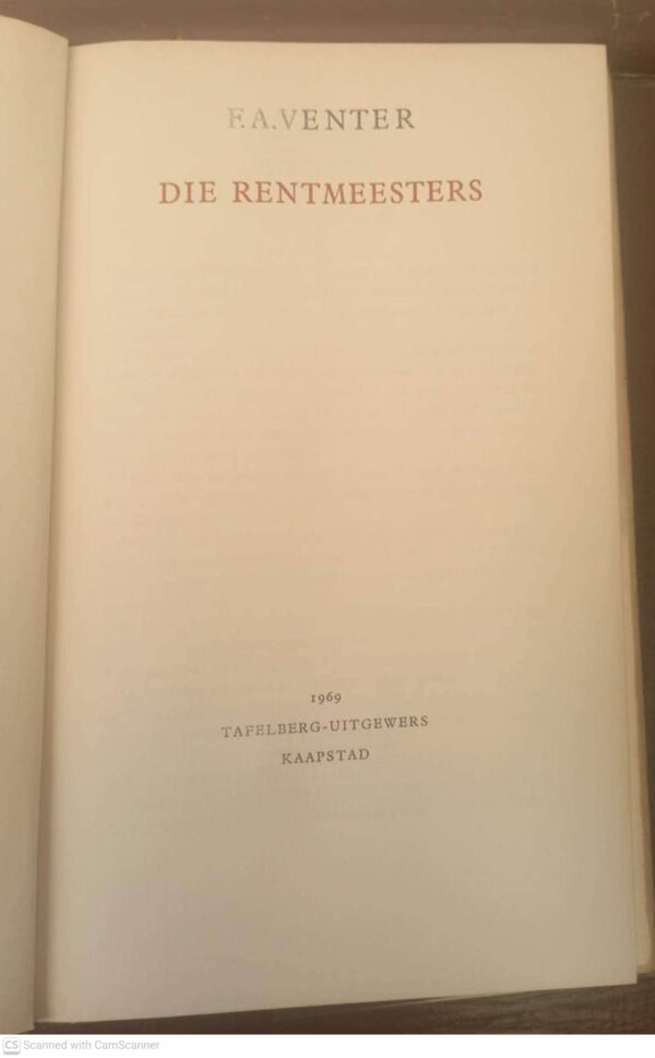 Die Rentmeesters — F.A. Venter secondhand book