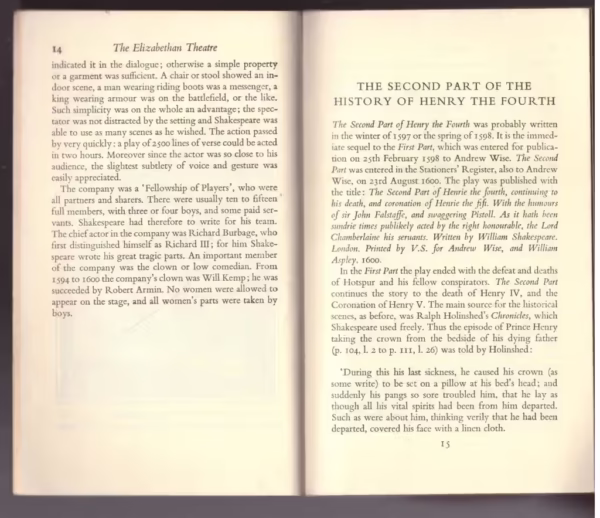 The Second Part Of King Henry The Fourth – William Shakespeare secondhand book
