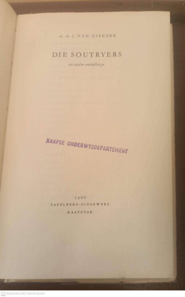 Die Soutryers – A.A.J. Van Niekerk secondhand book